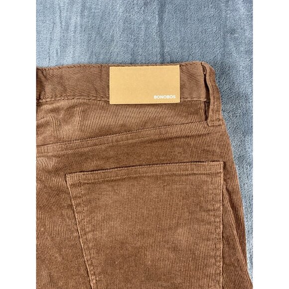 Bonobos Corduroy Pants Mens 31 x 30 Brown Flat Front Slim Taper - Picture 5 of 7
